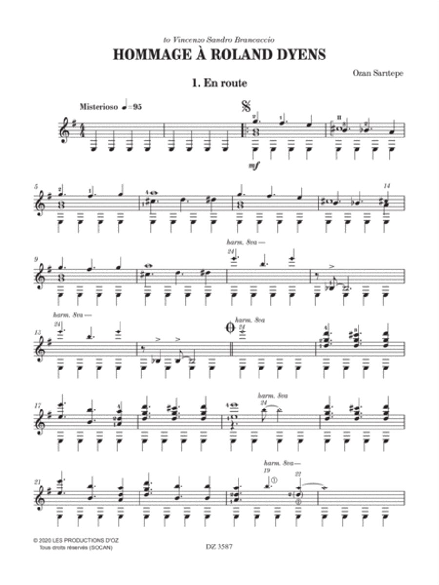 Hommage à Roland Dyens Classical Guitar scores gallery preview page 3