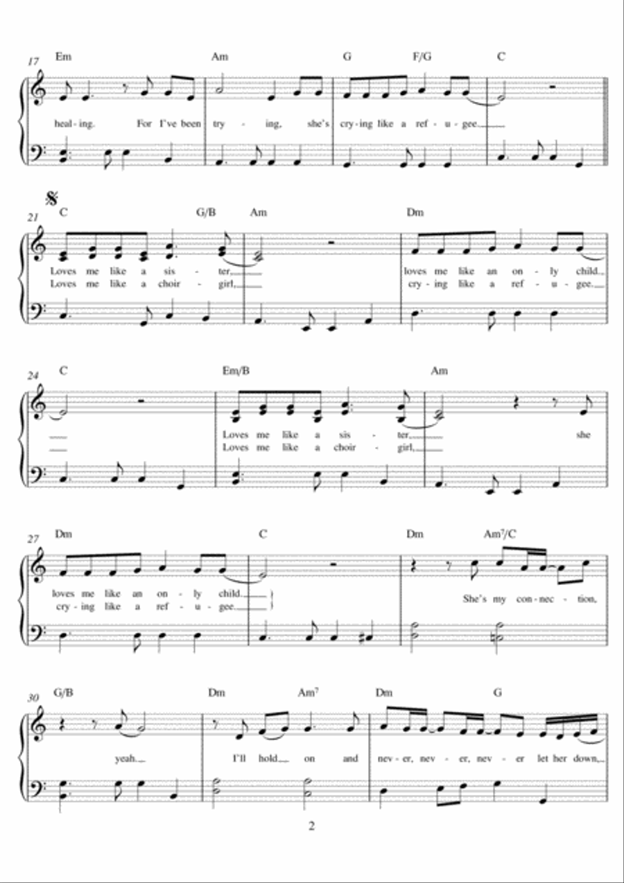 Choirgirl Easy Piano scores gallery preview page 2