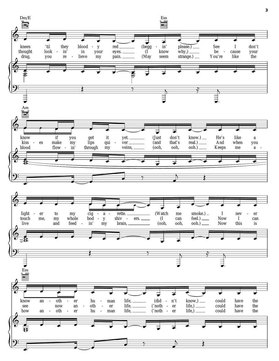 Baby Baby Piano, Vocal, Guitar scores gallery preview page 3