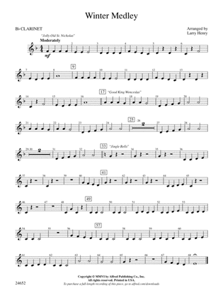 Winter Medley: 1st B-flat Clarinet