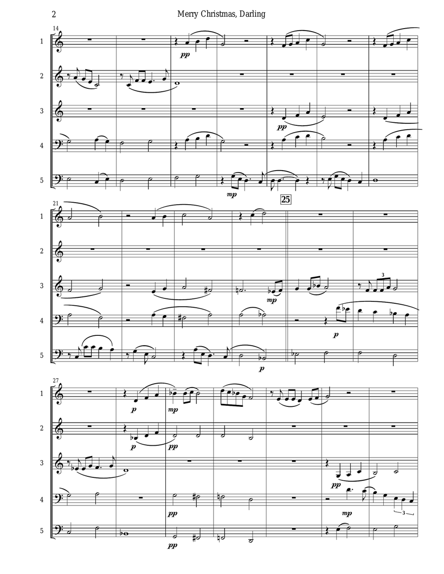 Merry Christmas, Darling Brass Ensemble scores gallery preview page 3