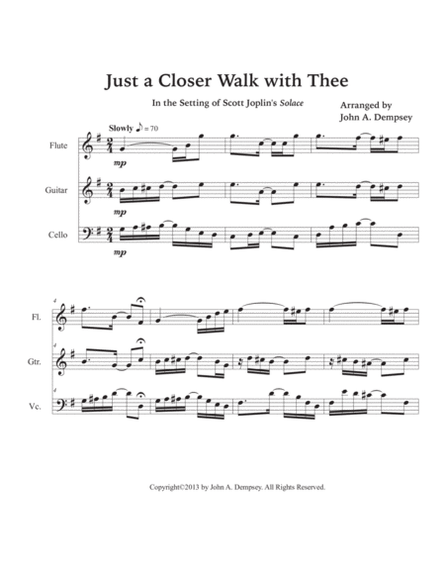 Just a Closer Walk with Thee (Trio for Flute, Guitar and Cello) image number null