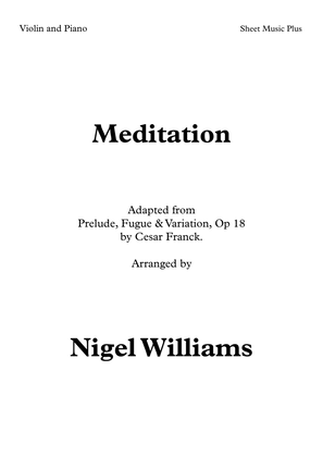 Meditation, (Opus 18), for Violin and Piano
