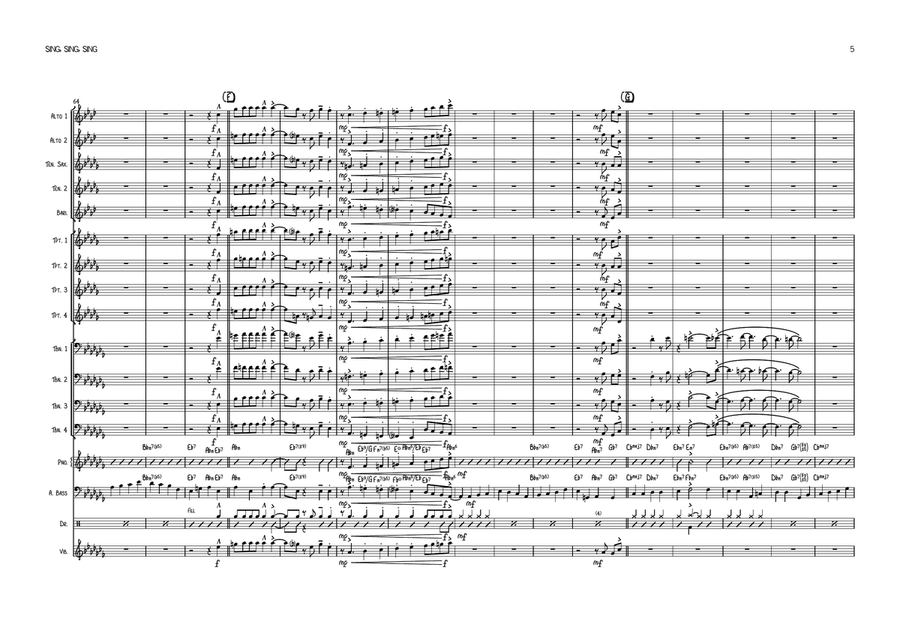 Sing, Sing, Sing Sing, Sing, Sing Jazz Ensemble scores gallery preview page 5