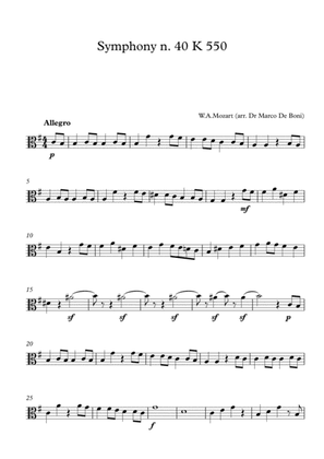 Mozart, Symphony n. 40 K.550 (Easy Viola version for beginners)