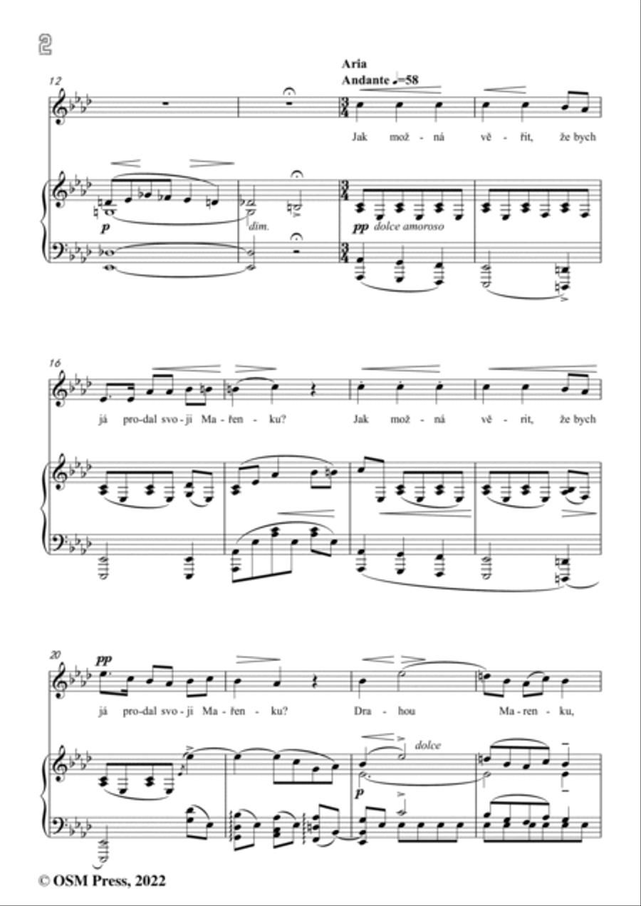 Smetana-Jenik's Aria,in f minor Voice Solo scores gallery preview page 4