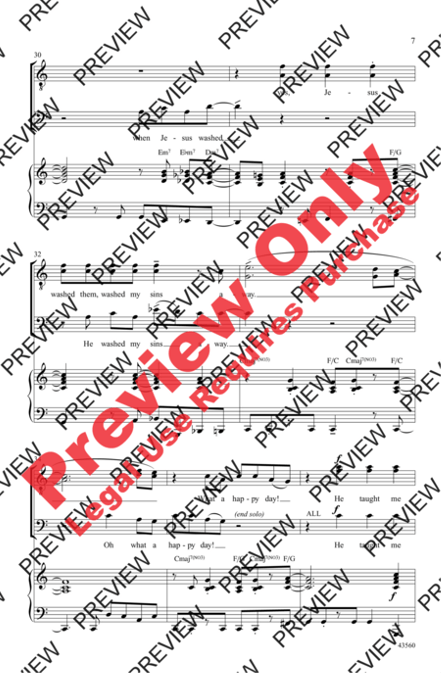 Oh Happy Day Men's Choir scores gallery preview page 6