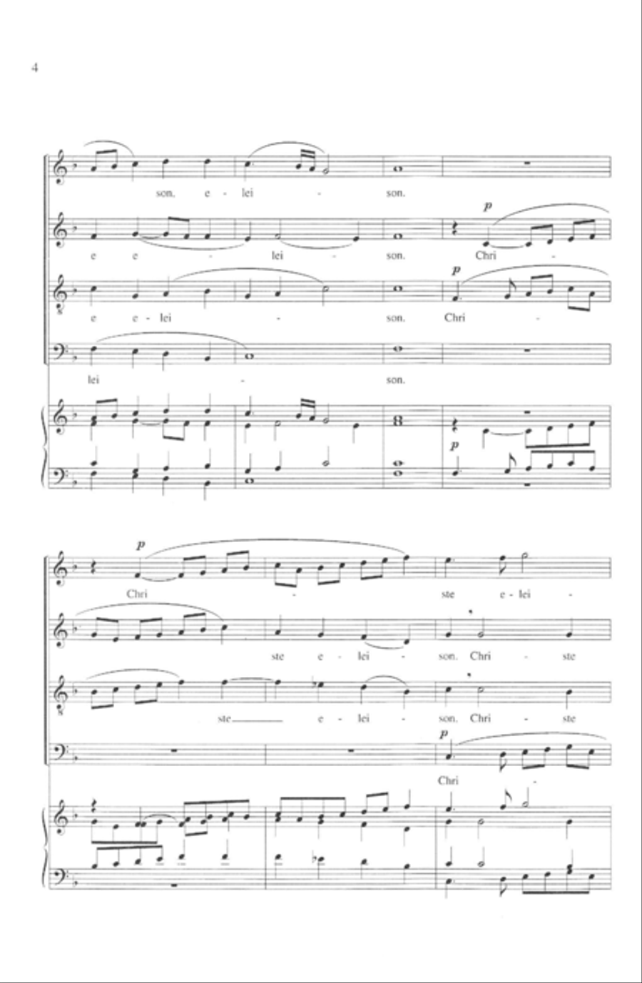 Kyrie from Missa Brevis 4-Part scores gallery preview page 6