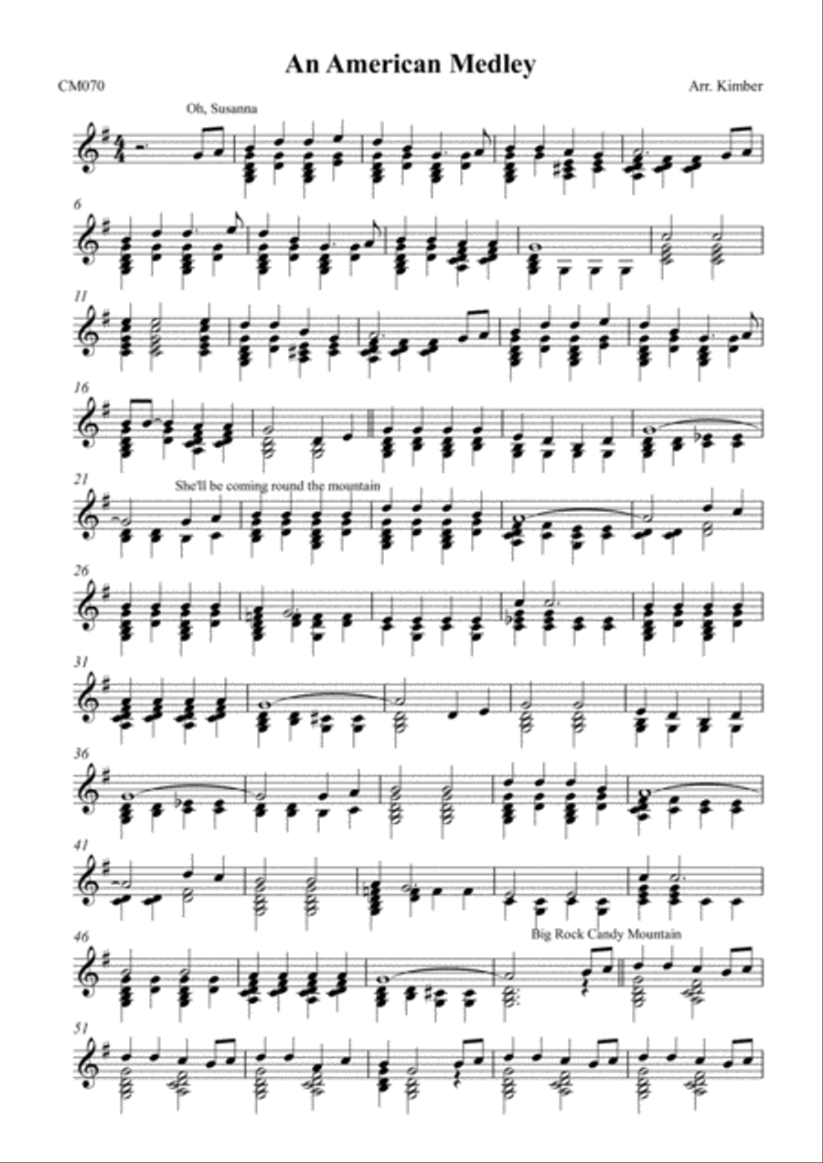 An American medley - for Handbells Handbell Choir scores gallery preview page 1