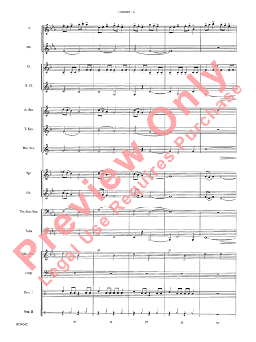 Drummer's Christmas Carol Concert Band scores gallery preview page 14