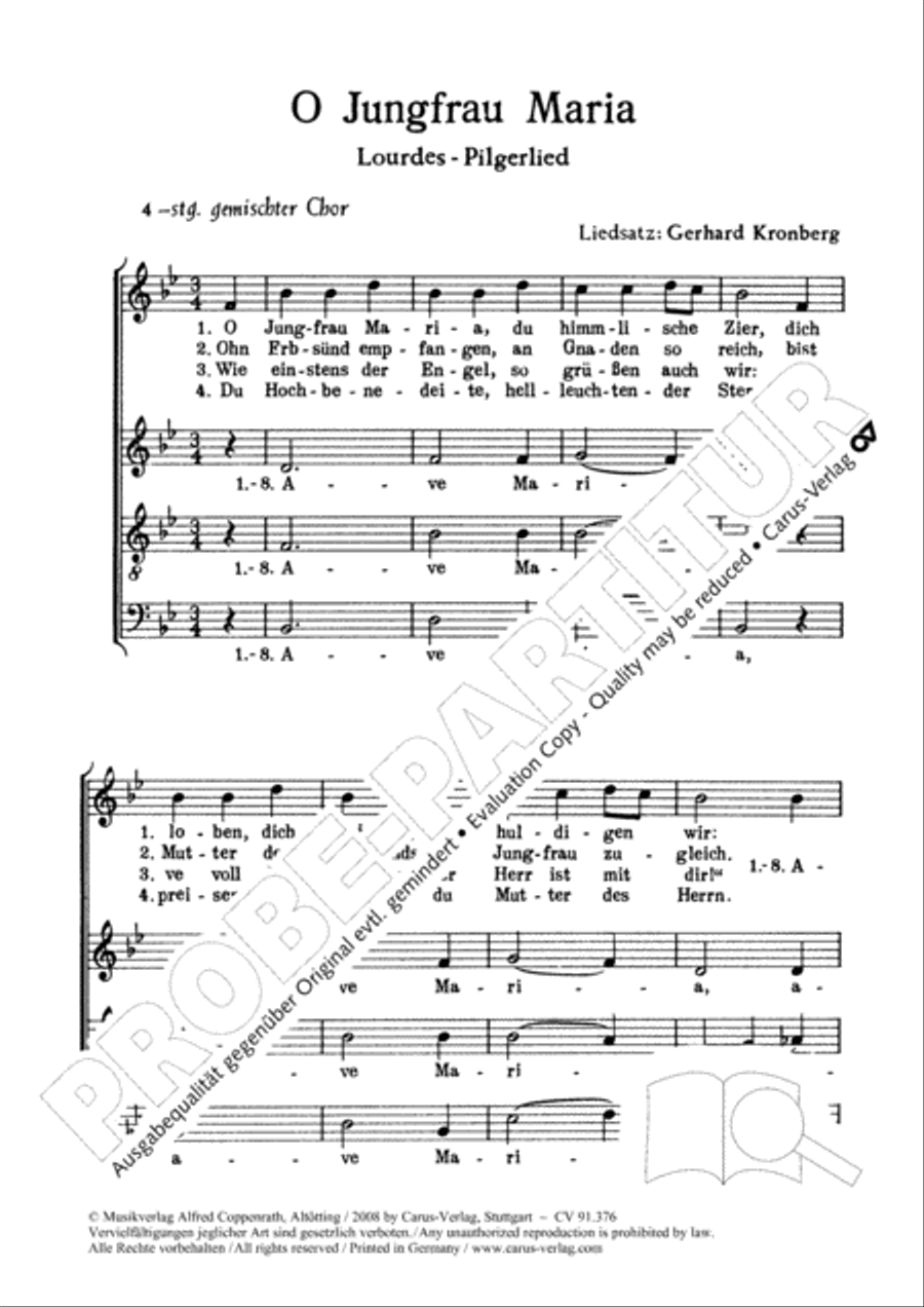 O Jungfrau Maria 4-Part scores gallery preview page 2