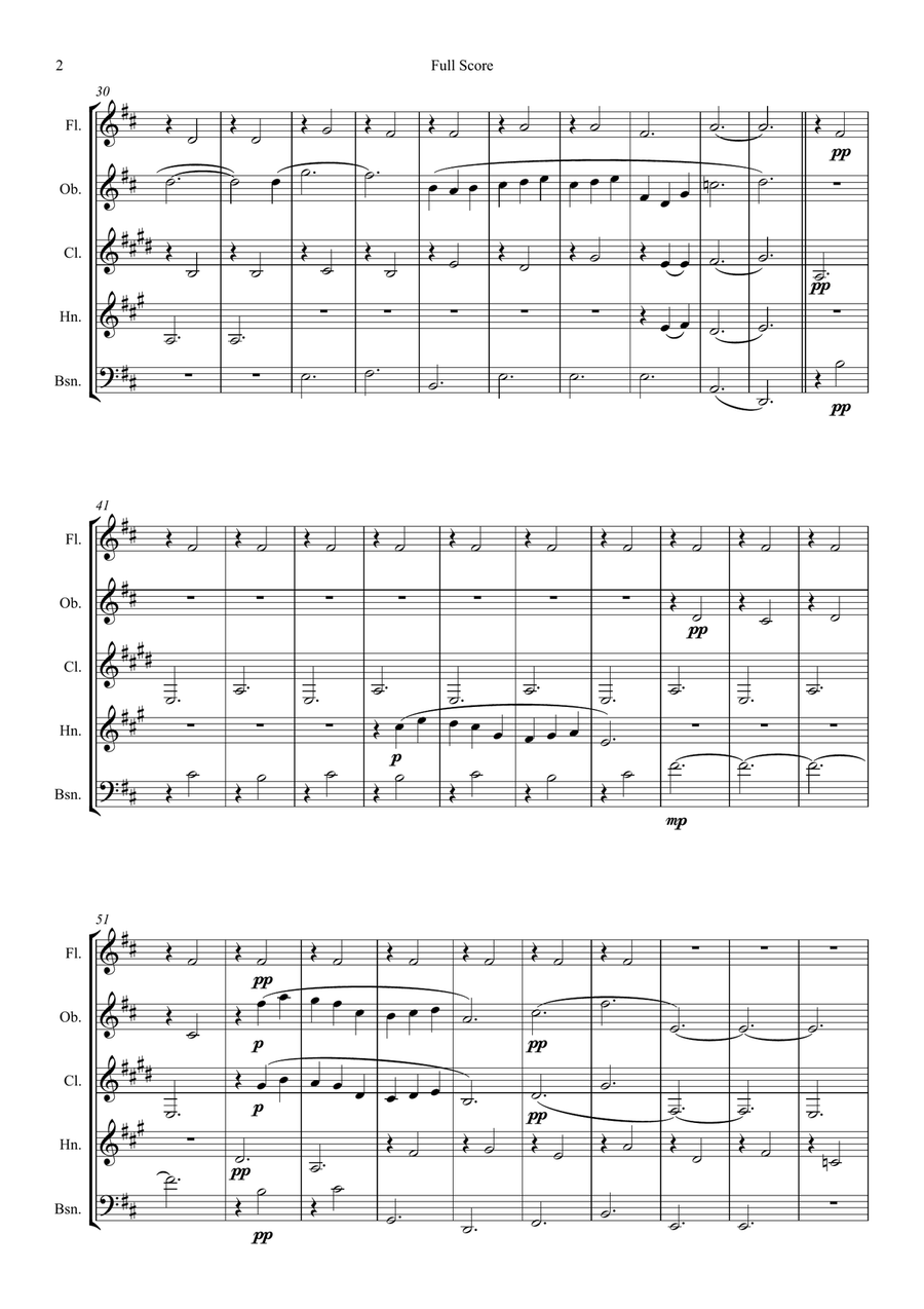 Satie: Trois Gymnopédies Nos.1,2 & 3 - wind quintet Woodwind Quintet scores gallery preview page 3