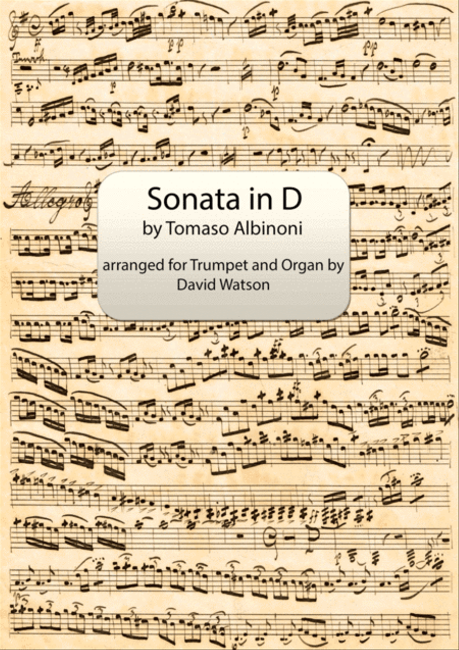 Sonata in D (originally in A) for Trumpet and Organ. Trumpet Duet scores gallery preview page 1