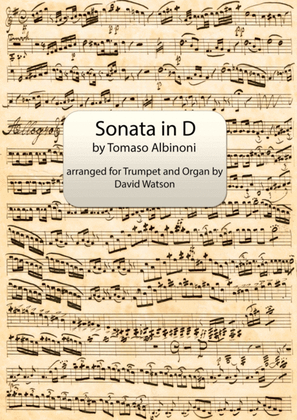 Book cover for Sonata in D (originally in A) for Trumpet and Organ.