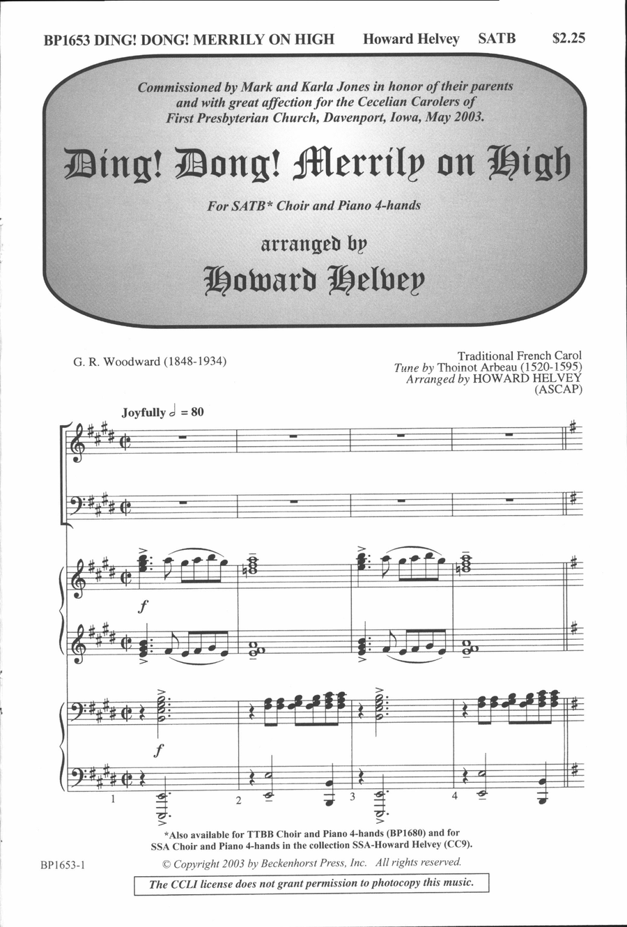 Ding! Dong! Merrily on High - SATB 4-Part scores gallery preview page 2