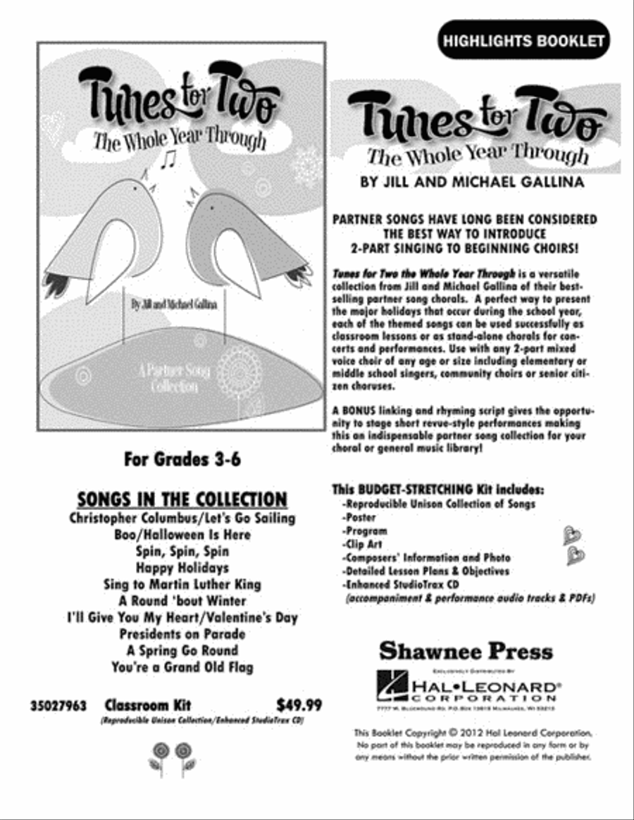 Tunes for Two the Whole Year Through 2-Part scores gallery preview page 4