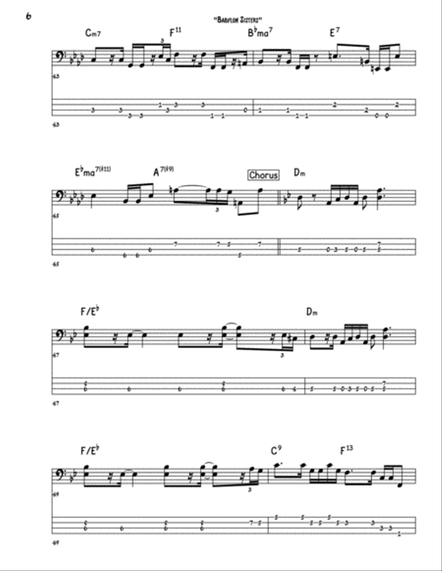 Babylon Sisters Babylon Sisters Bass Guitar scores gallery preview page 6