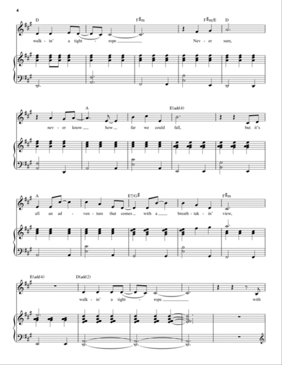 Tightrope (from The Greatest Showman) Voice scores gallery preview page 4