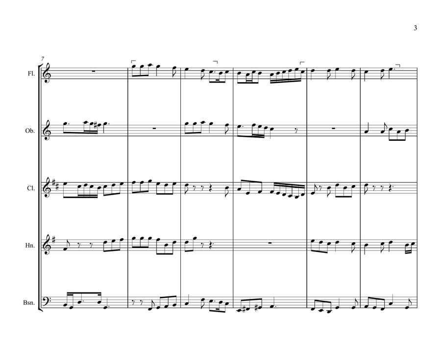 In Dulce Jubilo for Wind Quintet Woodwind Quintet scores gallery preview page 3