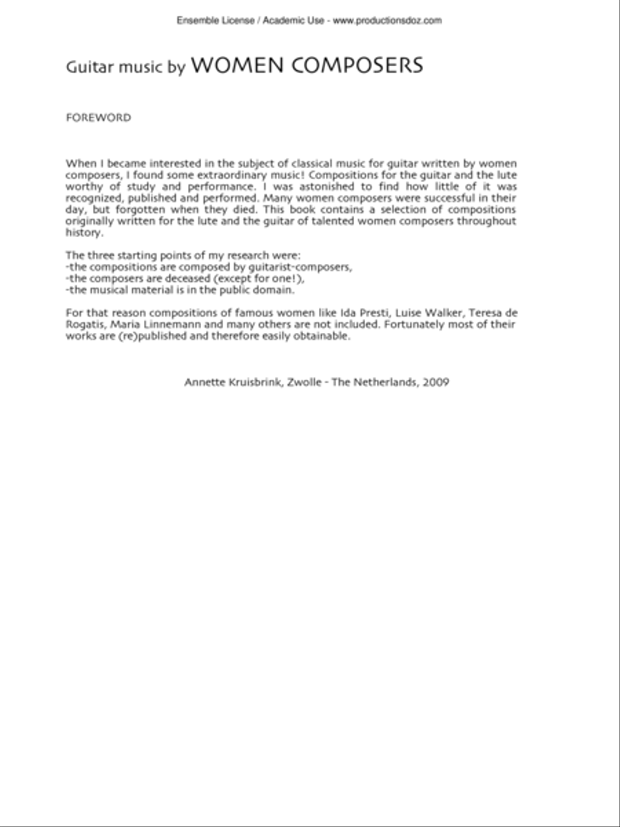 Guitar Music by Women Composers Classical Guitar scores gallery preview page 2
