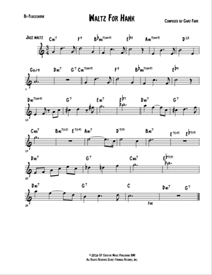 Waltz For Hank Small Ensemble scores gallery preview page 1