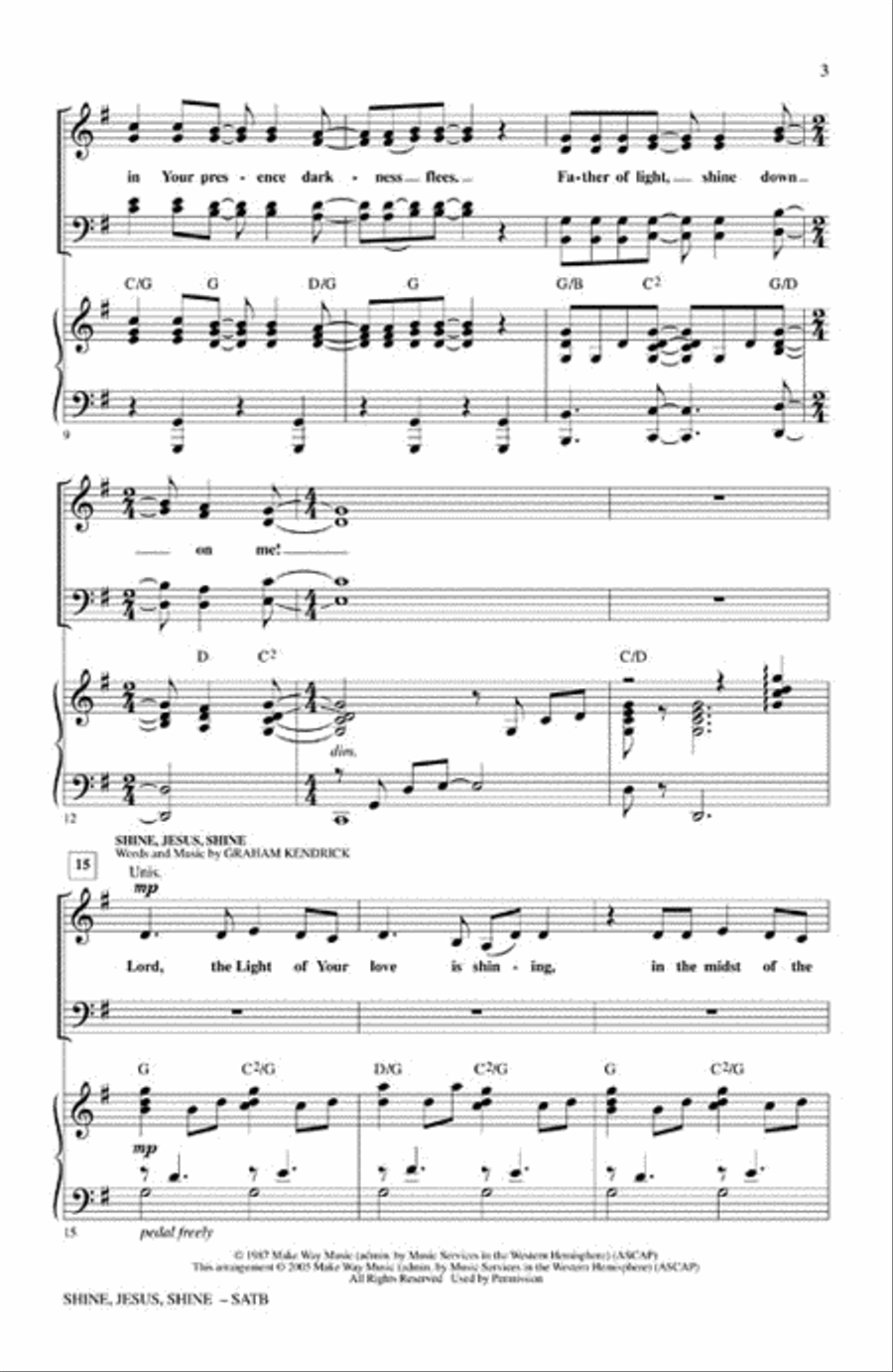 Shine Jesus Shine (with Shine Down) 4-Part scores gallery preview page 3