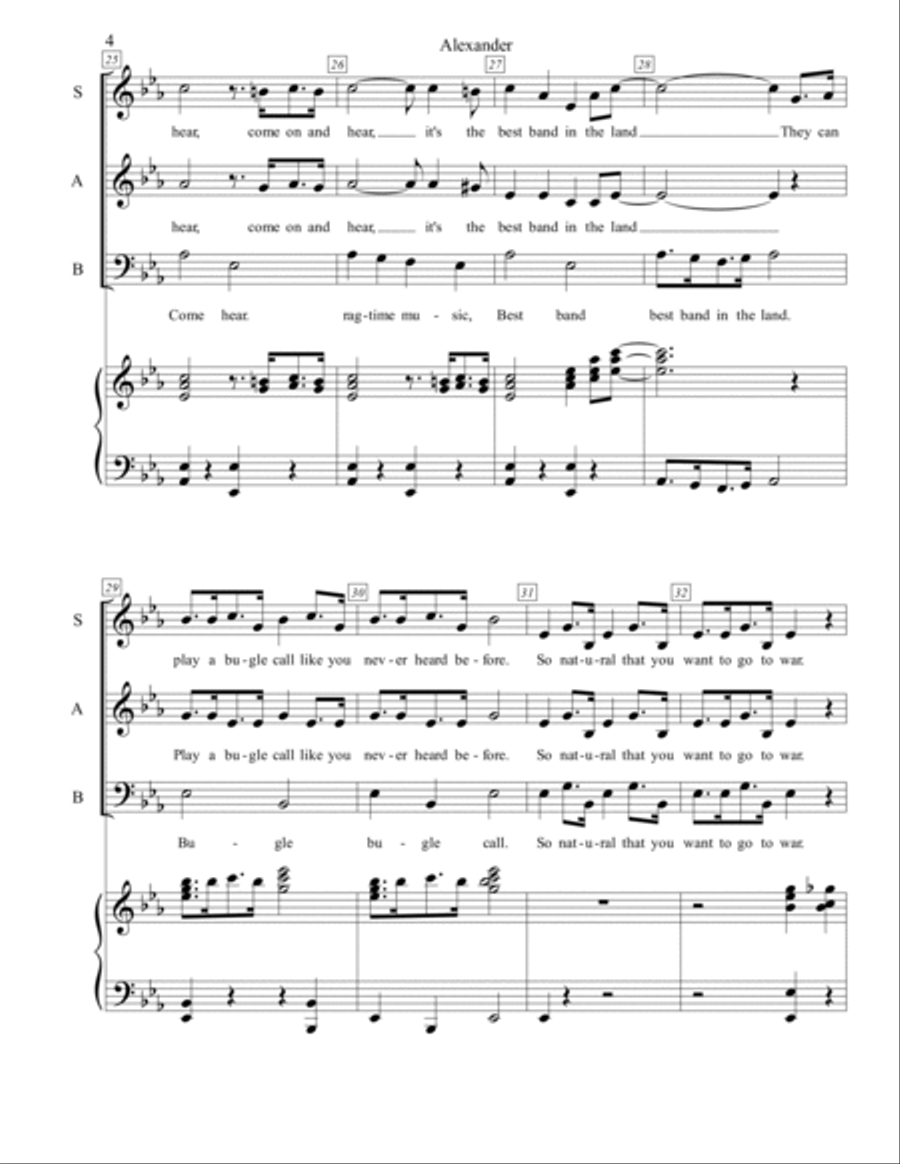 Alexander's Ragtime Band 3-Part scores gallery preview page 4