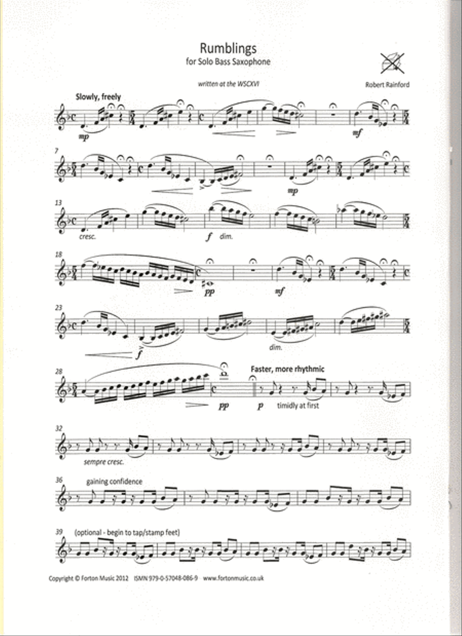 Rumblings Rumblings Bass Saxophone scores gallery preview page 2