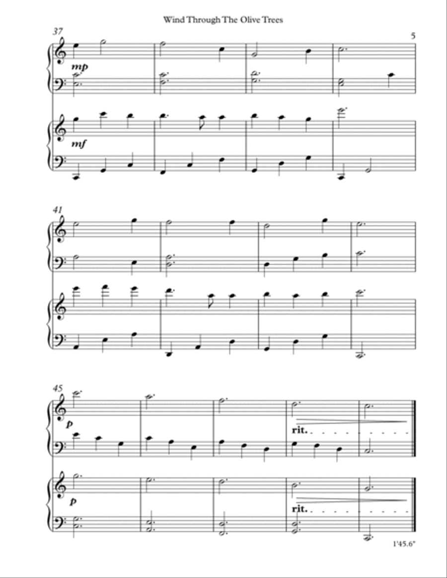 Winds Through The Olive Trees, Harp Duet Celtic Harp scores gallery preview page 5