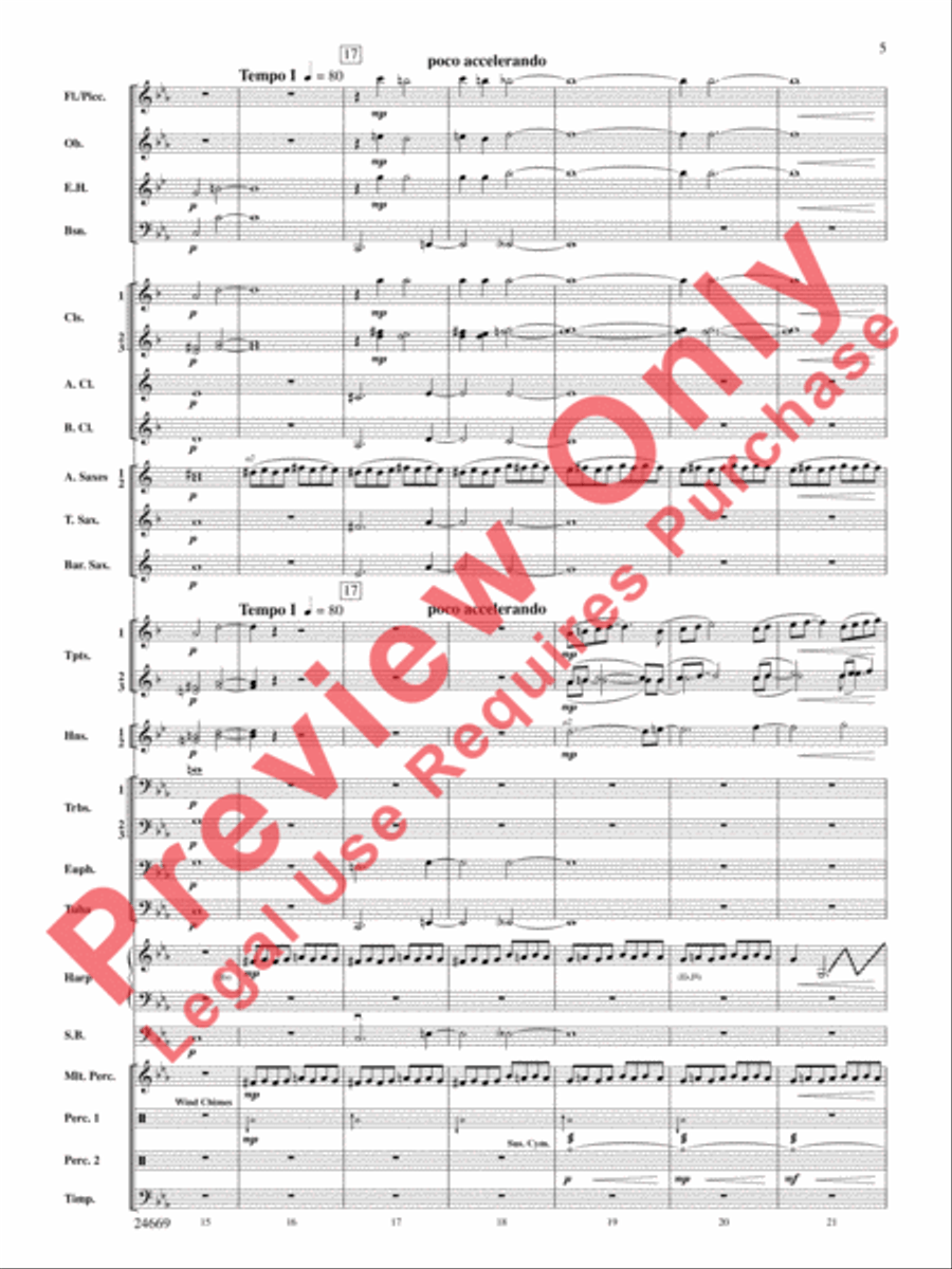 Metroplex: Three Postcards from Manhattan Concert Band scores gallery preview page 6