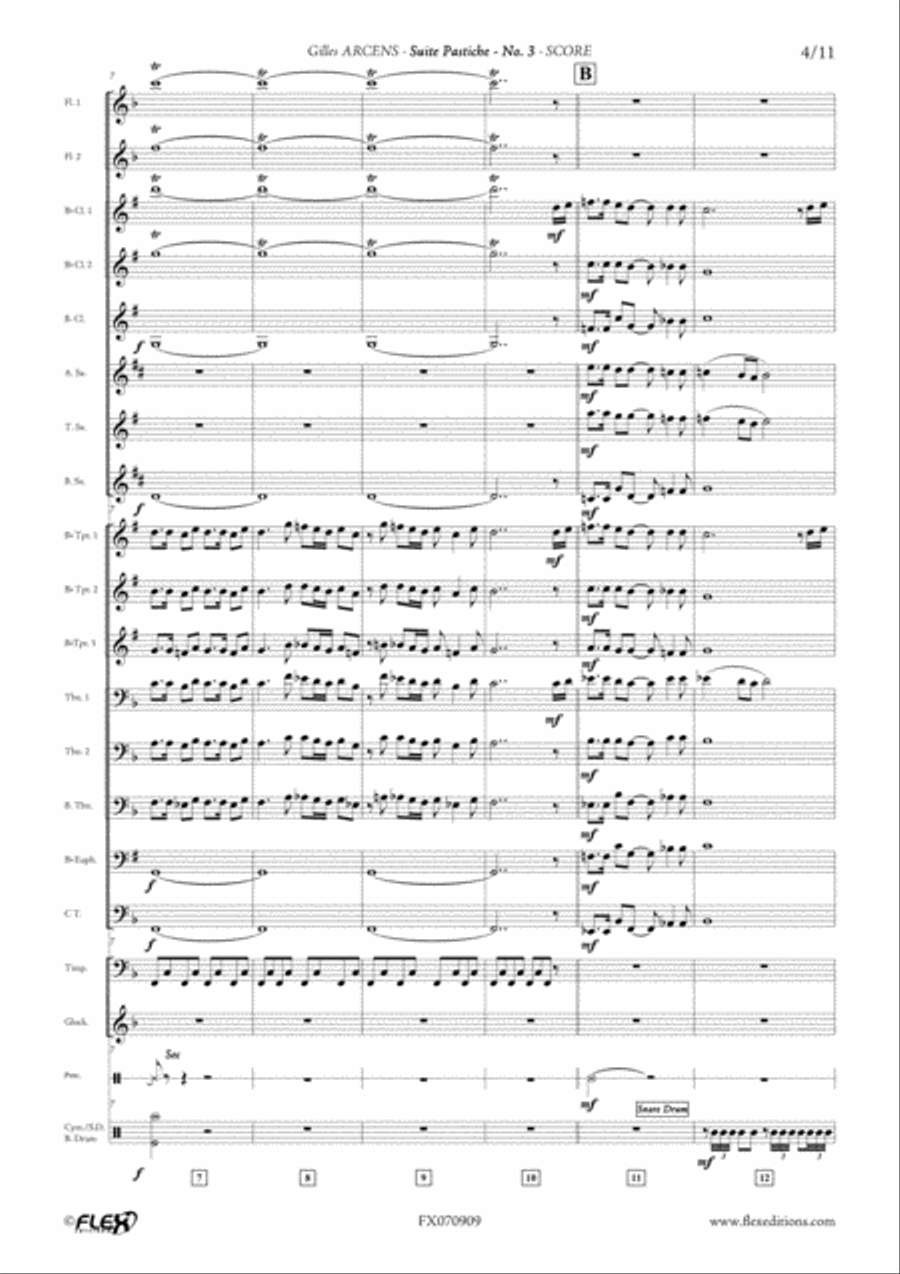 Suite Pastiche: No. 3 Concert Band scores gallery preview page 4