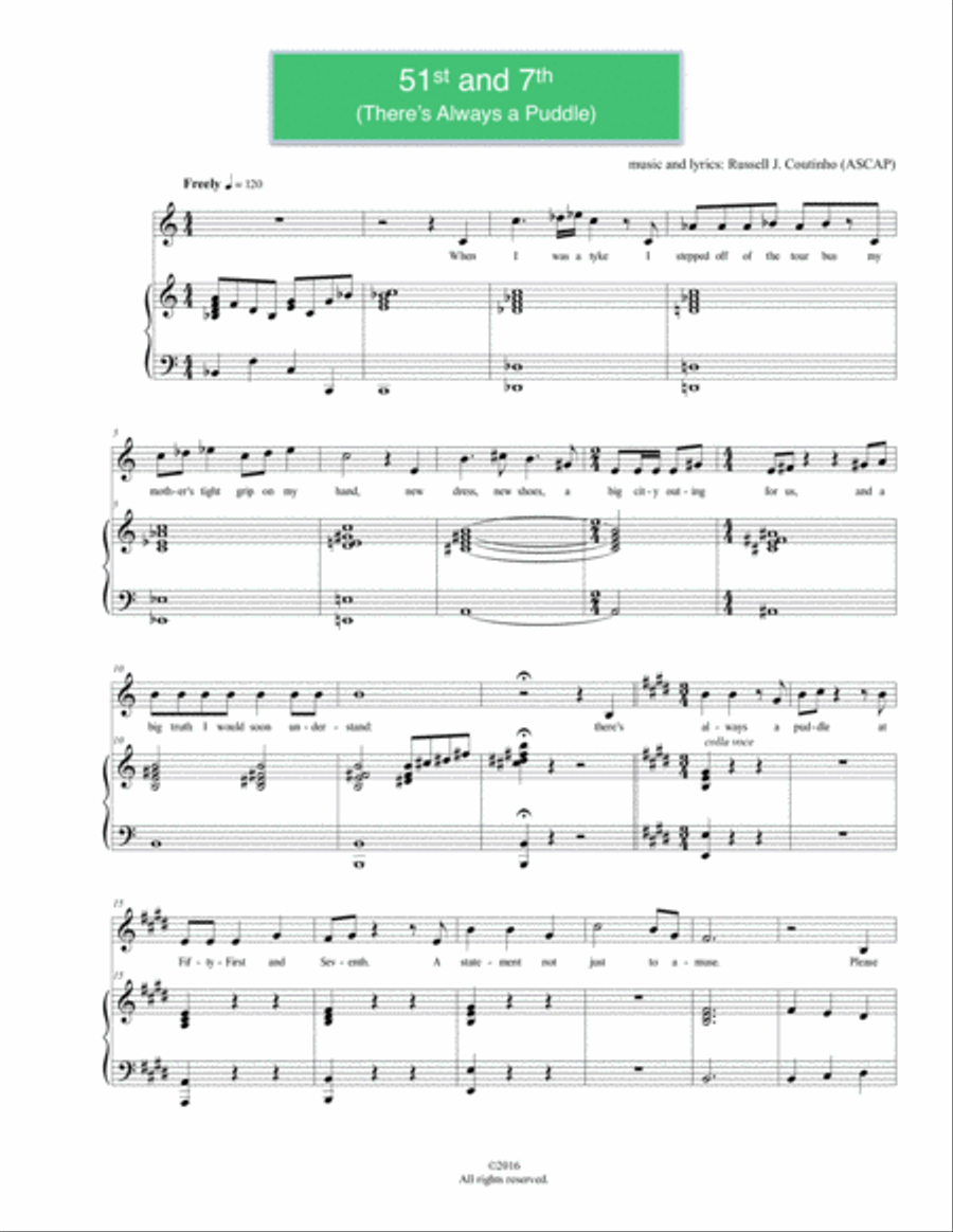 51st and 7th (There's Always a Puddle) Voice scores gallery preview page 1