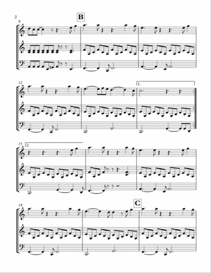 Hallelujah String Trio scores gallery preview page 3