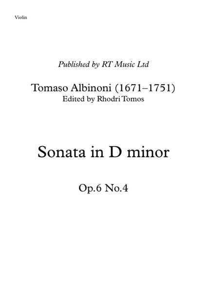 Albinoni Op.6 No.4 - Sonata in D minor. Trumpet solo parts.