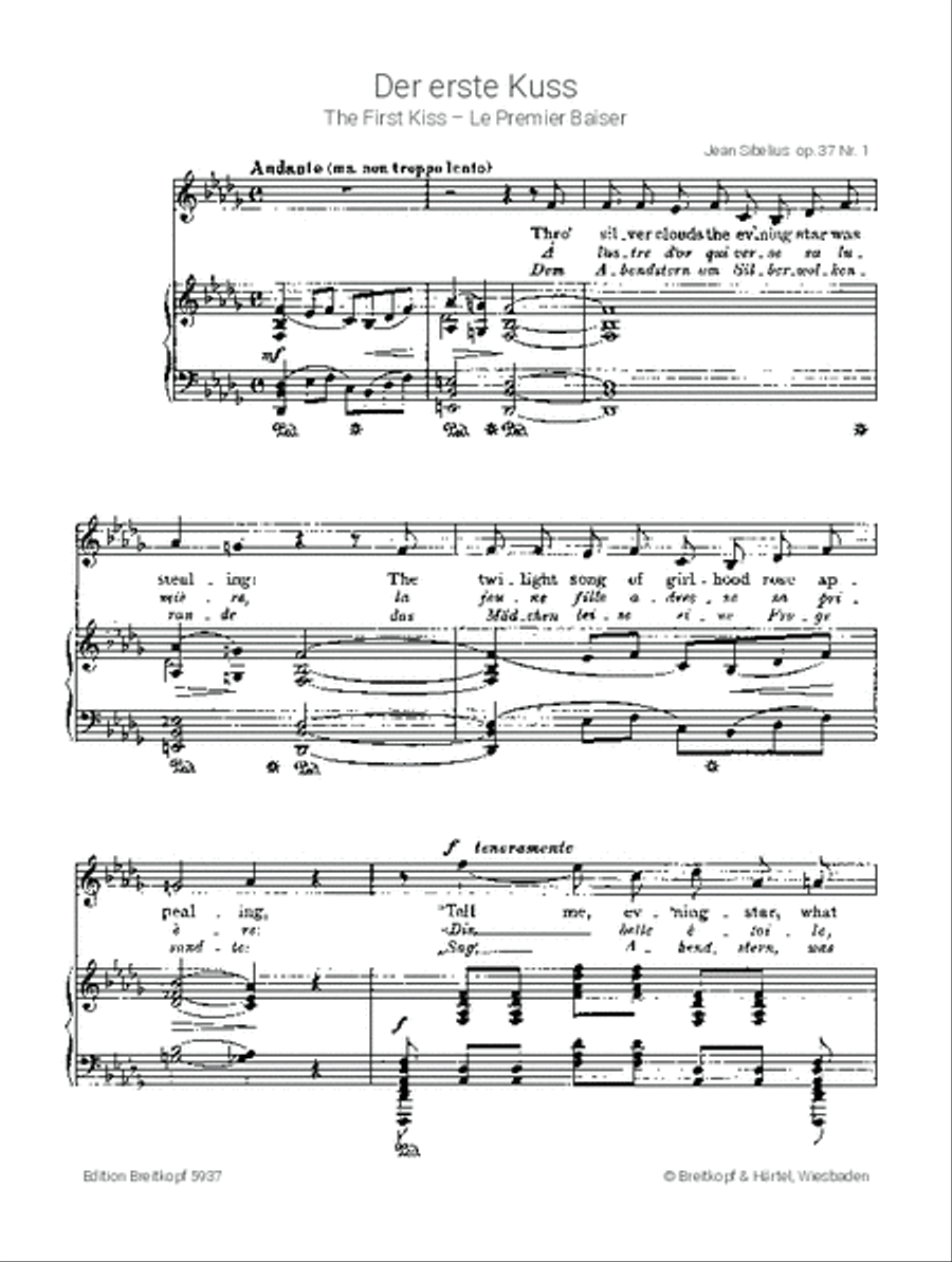 Den första kyssen Op. 37/1 Voice Solo scores gallery preview page 2
