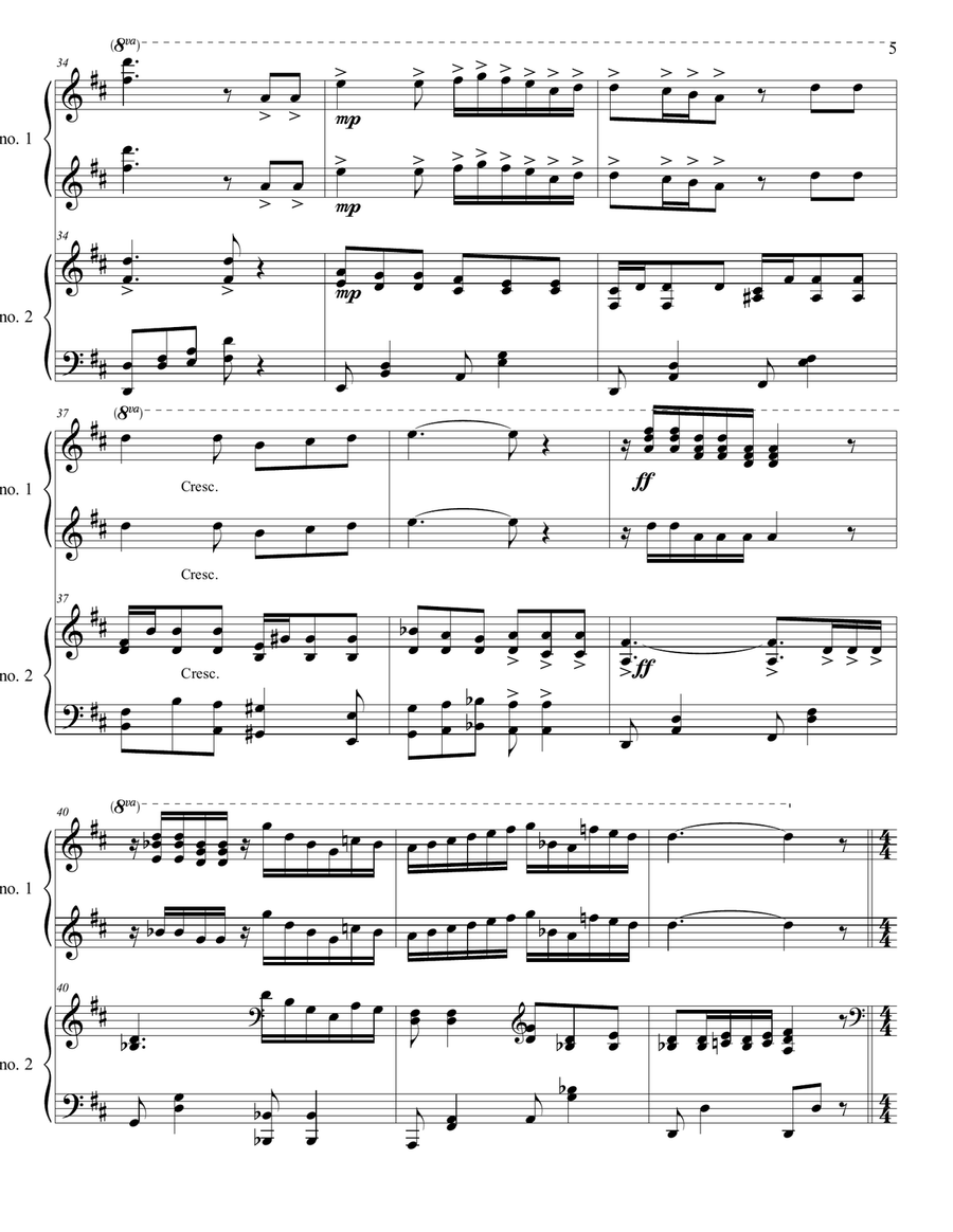 My Heavenly Father Watches Over Me (1 piano 4 hands) 1 Piano, 4-Hands scores gallery preview page 5