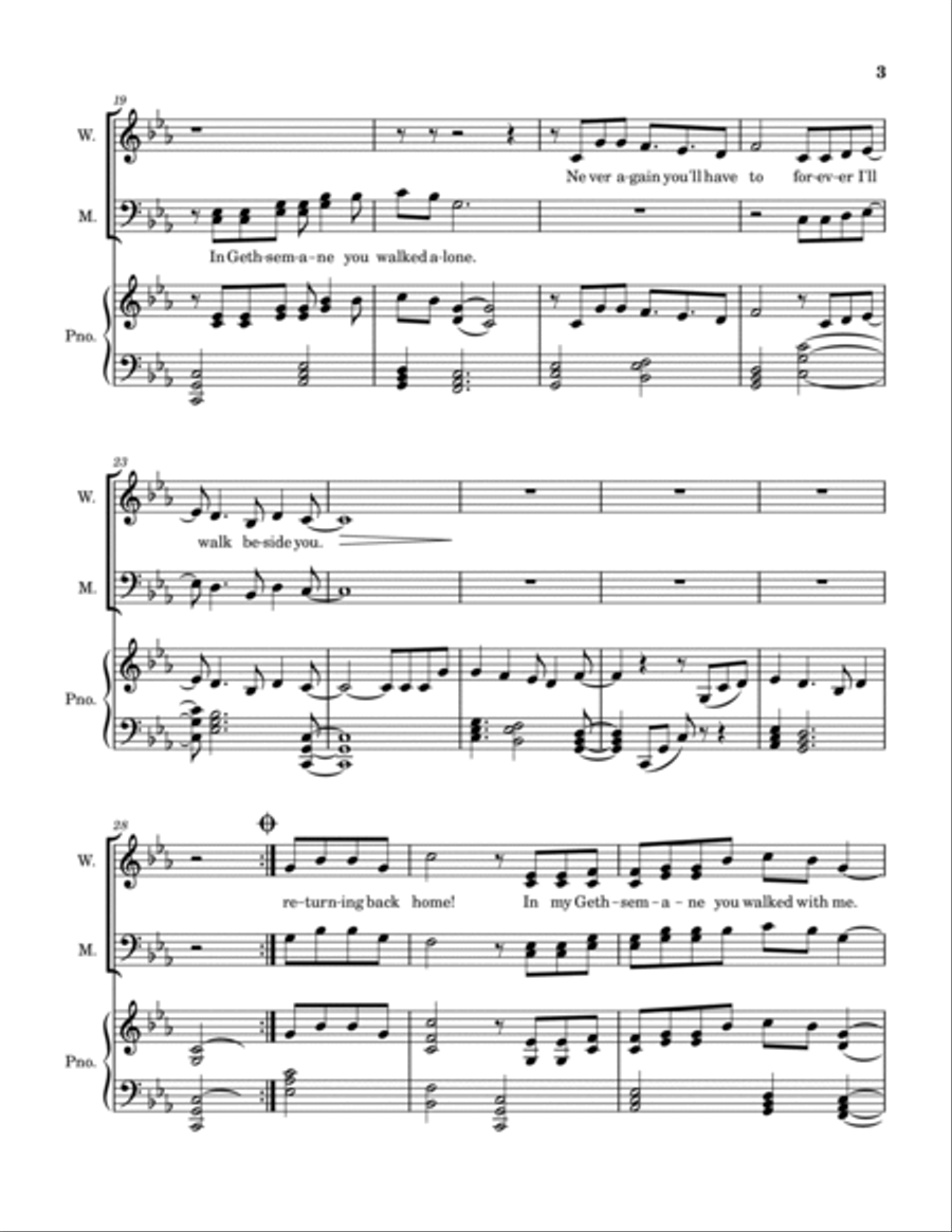 I Walk Beside Thee 4-Part scores gallery preview page 3