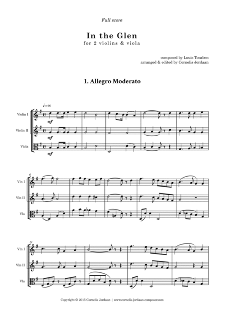In the Glen, short trio for 2 violins & viola Small Ensemble scores gallery preview page 2