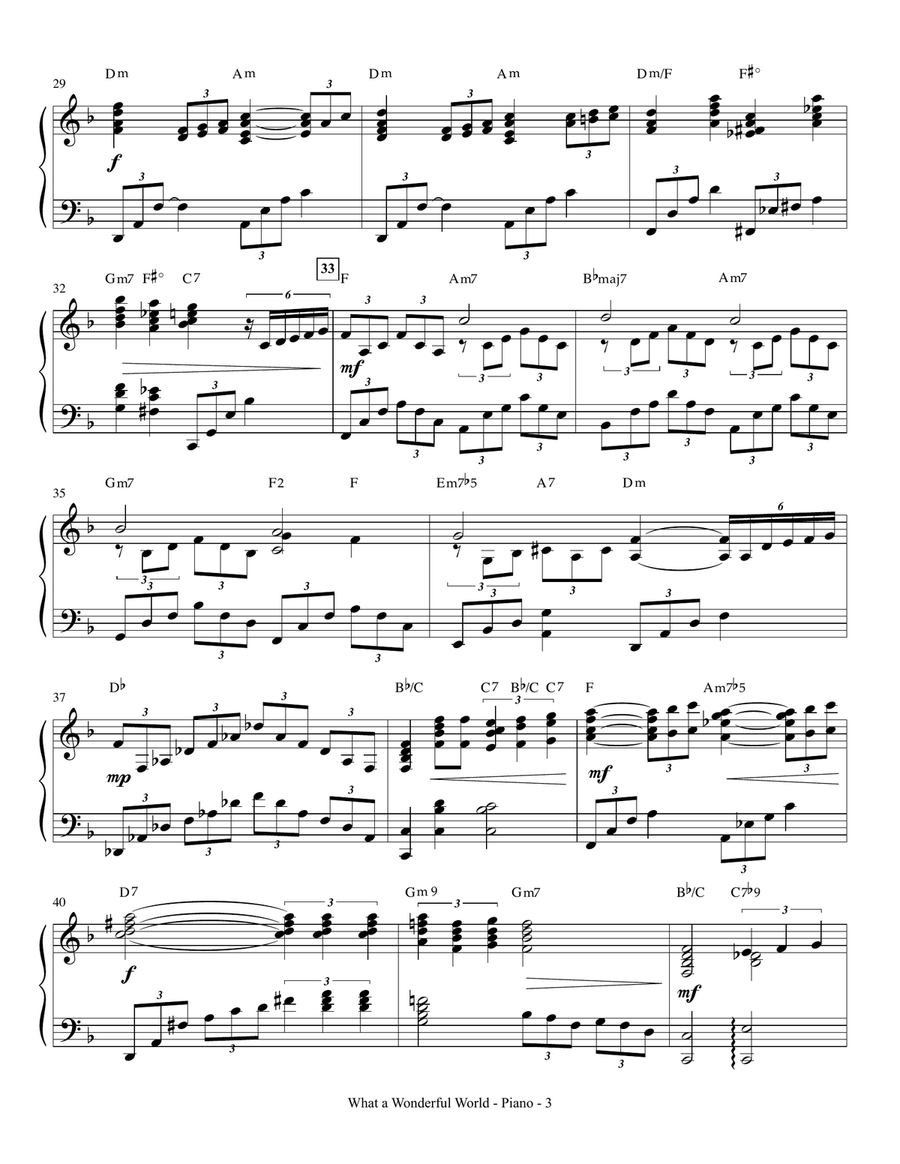 What A Wonderful World - Piano Choir scores gallery preview page 3