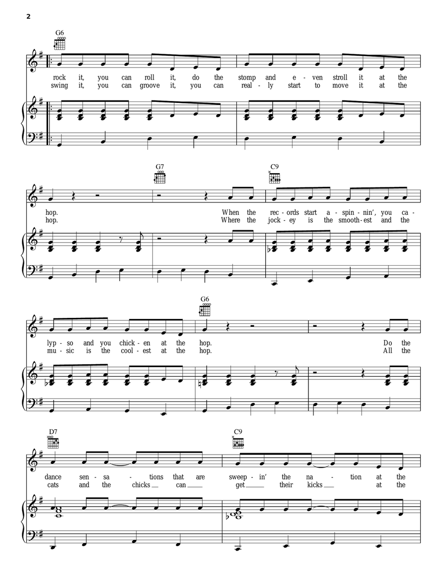 At The Hop Piano, Vocal, Guitar scores gallery preview page 2