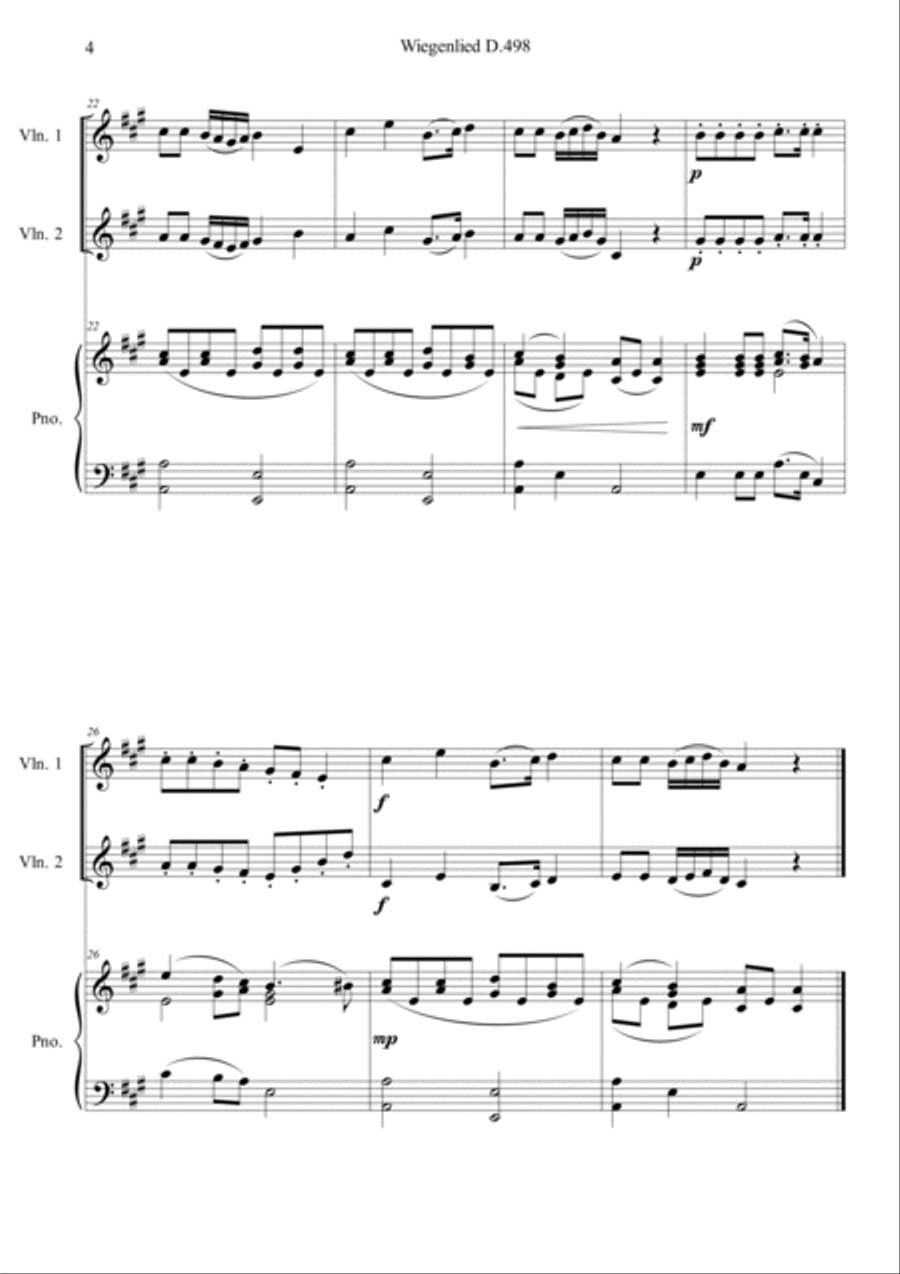Wiegenlied D.498 Wiegenlied D.498 Piano Trio scores gallery preview page 4