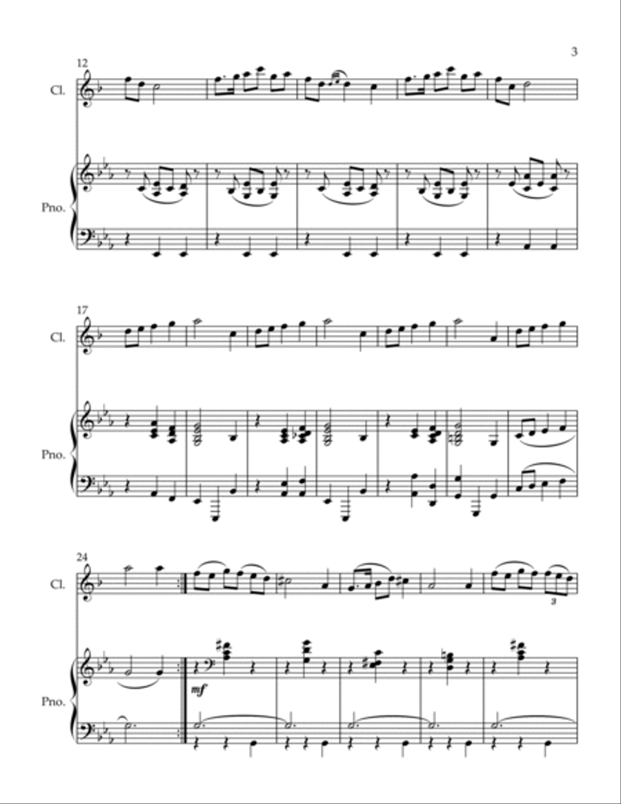 Mazurka Clarinet Solo scores gallery preview page 3