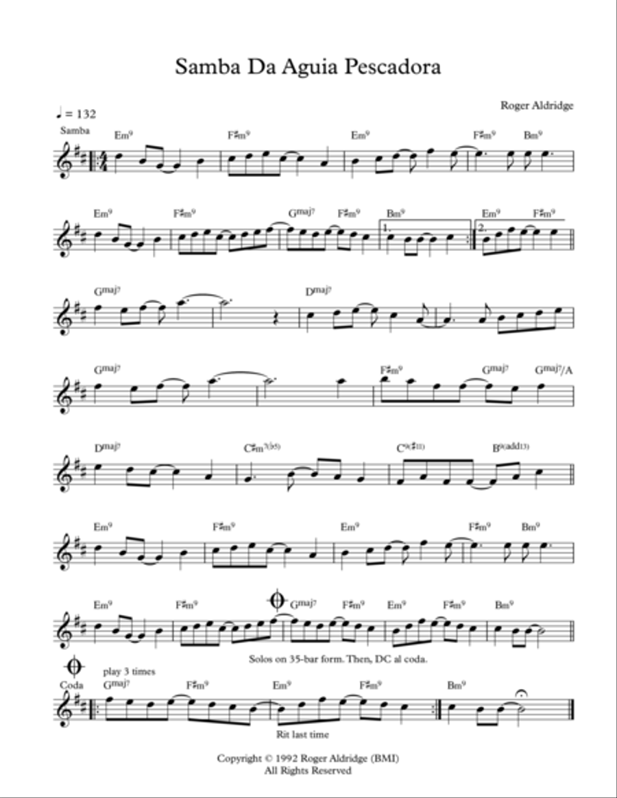 Samba Da Aguia Pescadora Jazz Ensemble scores gallery preview page 1