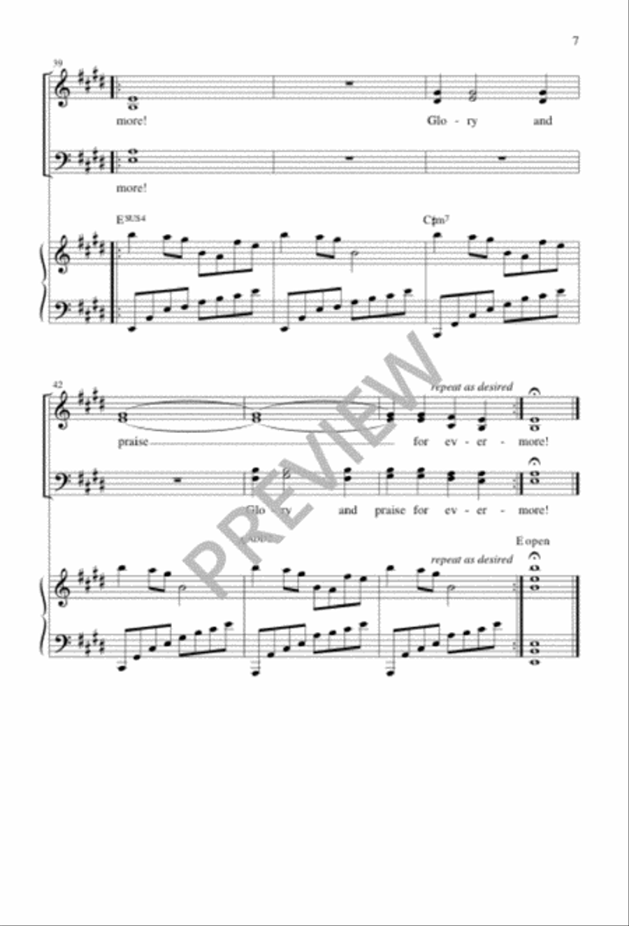 To You Glory and Praise To You Glory and Praise 4-Part scores gallery preview page 7
