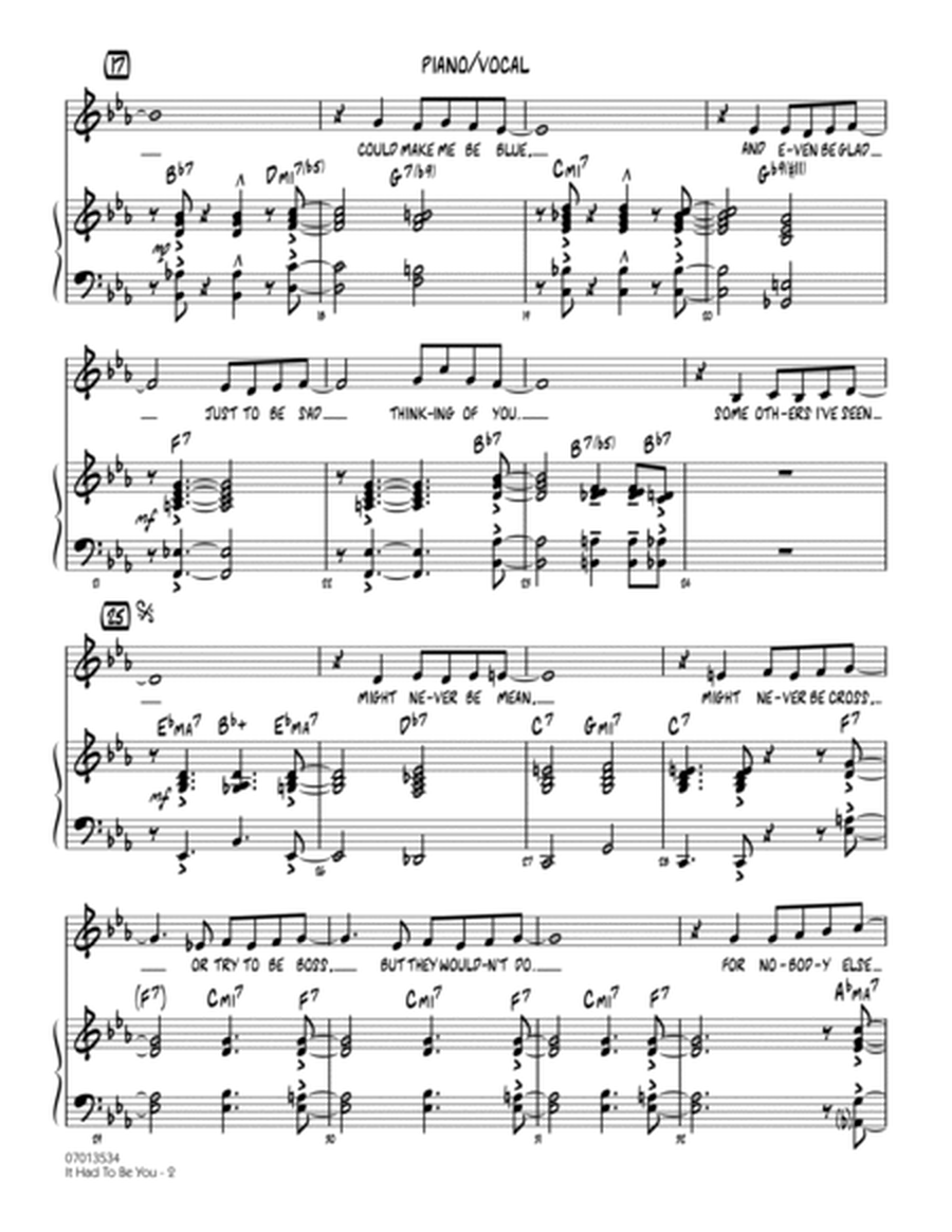It Had to Be You (arr. Rick Stitzel) - Piano/Vocal