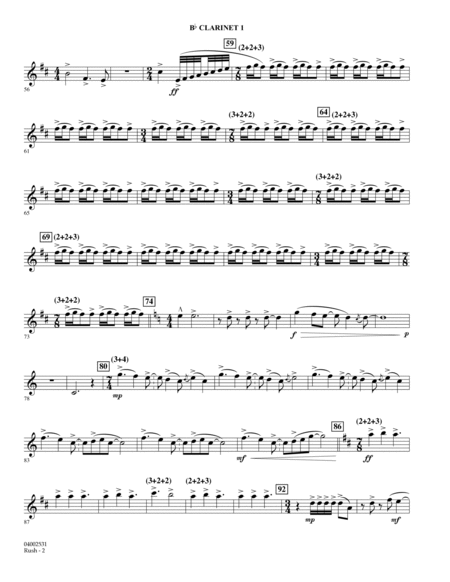 Rush - Bb Clarinet 1