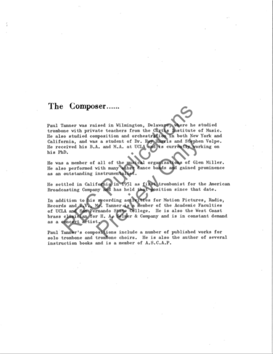 Aria For Trombone Aria For Trombone Concert Band scores gallery preview page 3