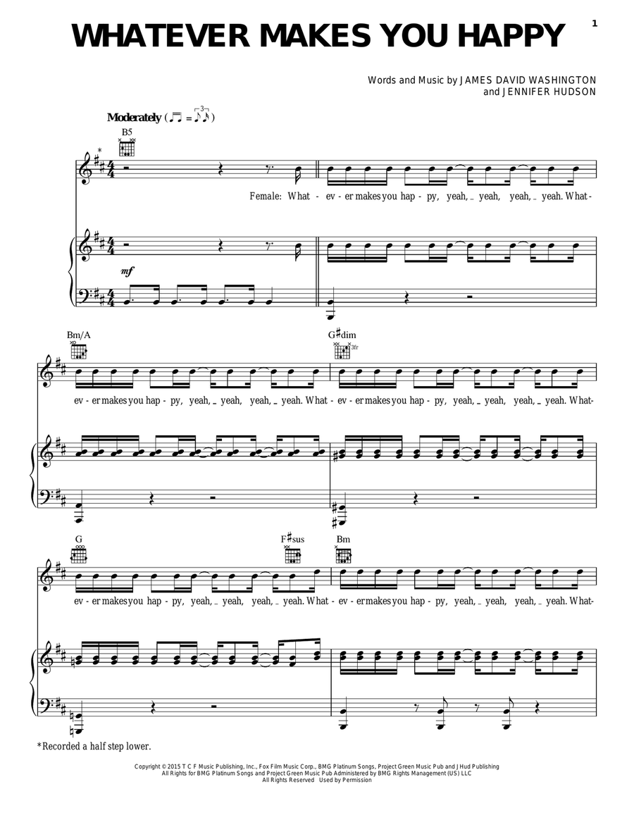 Whatever Makes You Happy Whatever Makes You Happy Piano, Vocal, Guitar scores gallery preview page 1