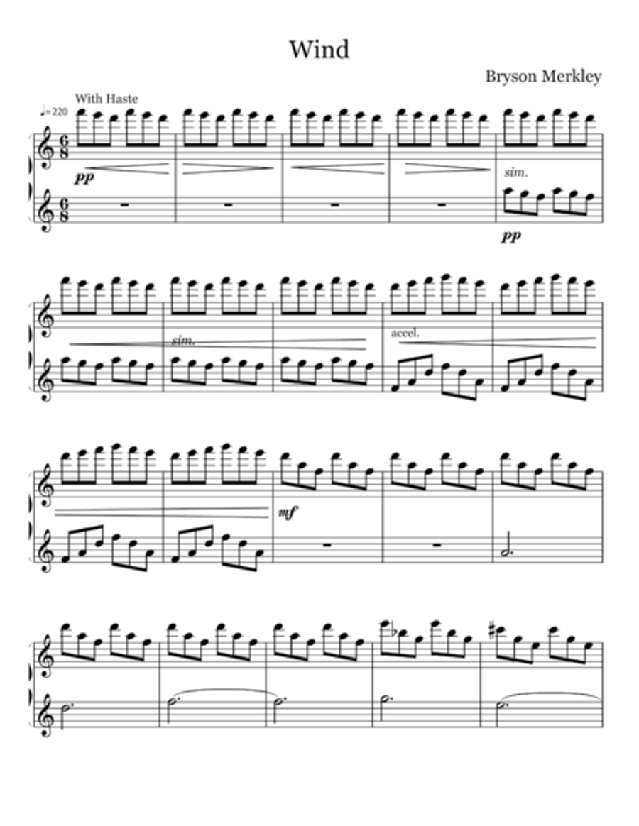 Wind Piano Solo scores gallery preview page 1