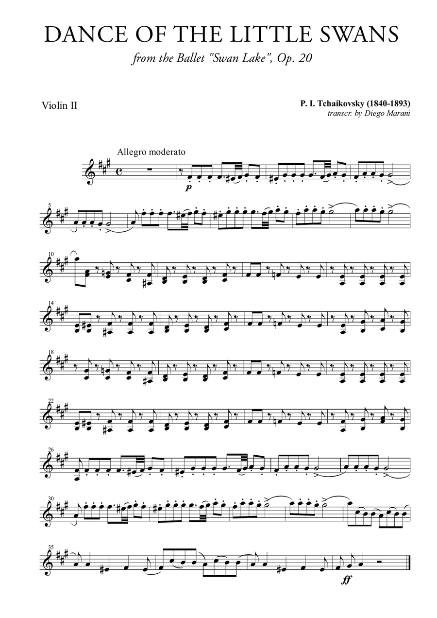 Dance of the Little Swans for String Quartet String Quartet scores gallery preview page 2
